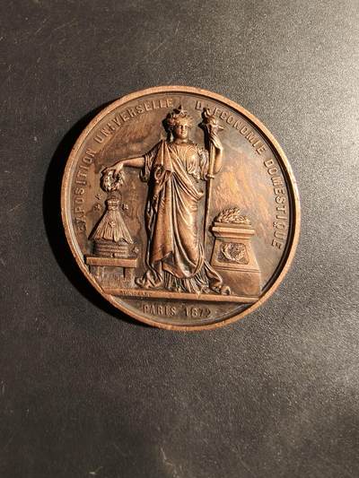 老王徽章第180期 - 法国全国工业工人鼓励协会大铜章     直径38mm     重量26.4g