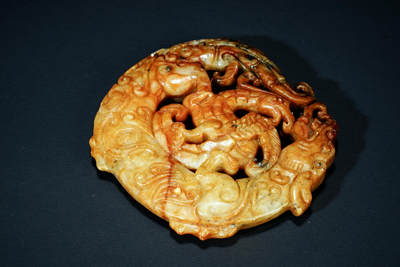 上海都达杂项专场二十一（全场包邮） - 古玉龙凤玉佩90-65