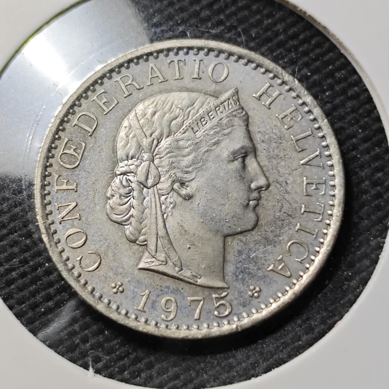 KK钱币收藏小铺  第393期  2月预留时间 周末发货  1975瑞士20分