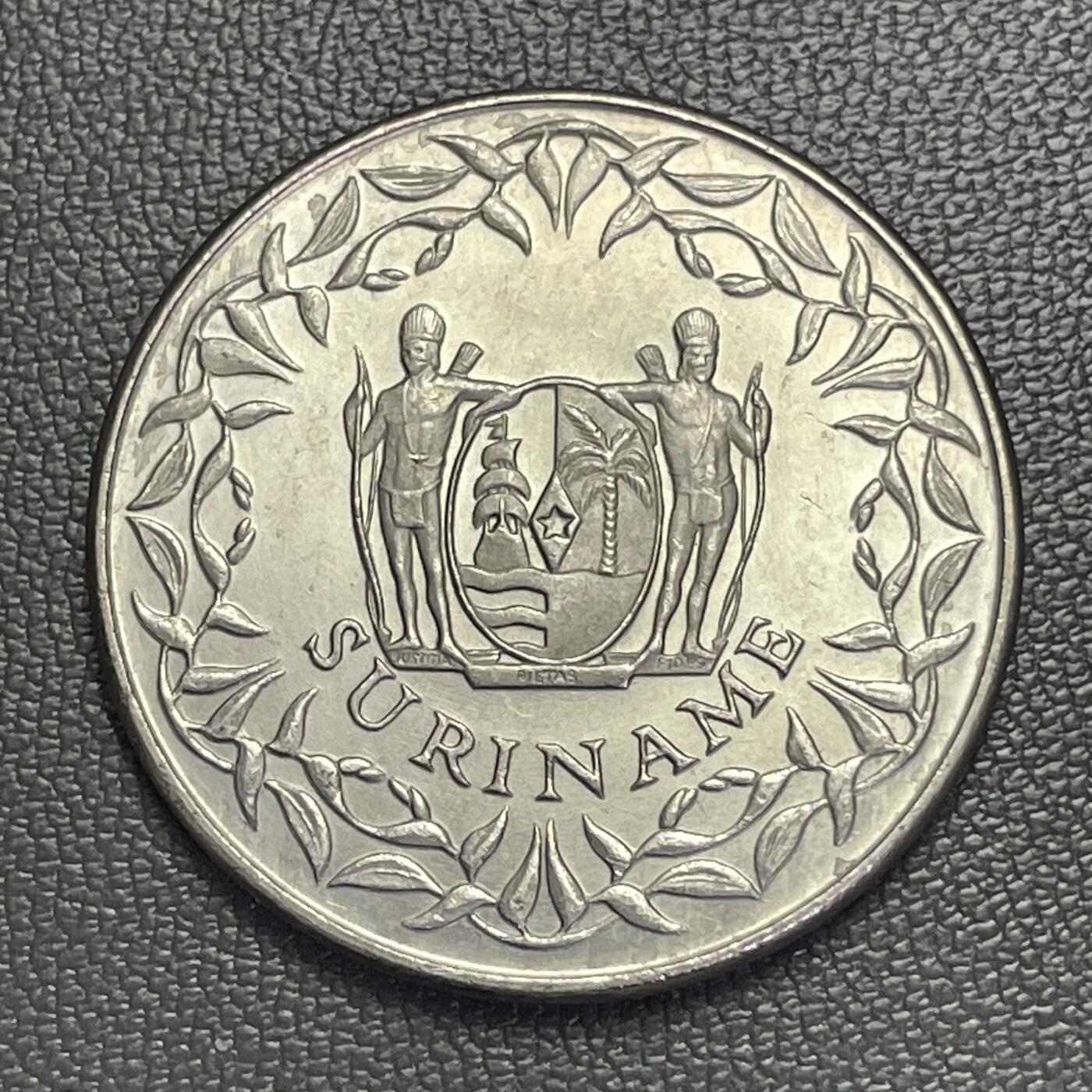 回流0207 少见 苏里南1989年250分（2.5盾）国徽