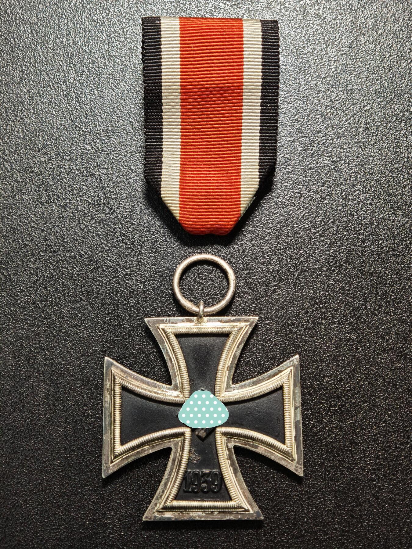 【德藏】世界币章拍卖第164期（拍品征集中~欢迎藏友联系） 德国民族社会主义工人党二级铁十字勋章13厂标 直径约：44mm；重约：17.6g（原图请联系客服）