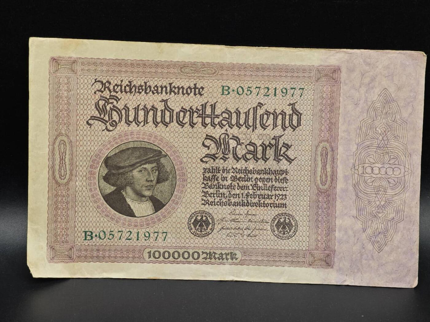 【淘币小摊】实时拍第八百六十四拍   无佣金纸币福利场   年前最后一周 之前的预留小年前全部发出 请更换最新收货地址  德国100000马克纸币【有折】