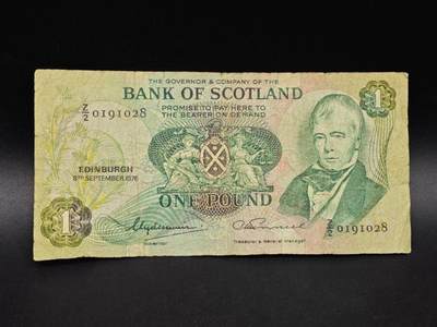 【淘币小摊】实时拍第八百六十四拍   无佣金纸币福利场   年前最后一周 之前的预留小年前全部发出 请更换最新收货地址  - 英国苏格兰银行一镑纸币【有折】