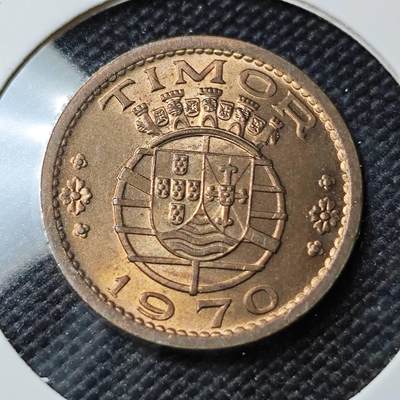 KK钱币收藏小铺  第393期  2月预留时间 周末发货 -  1970葡属东帝汶50分 好品铜币