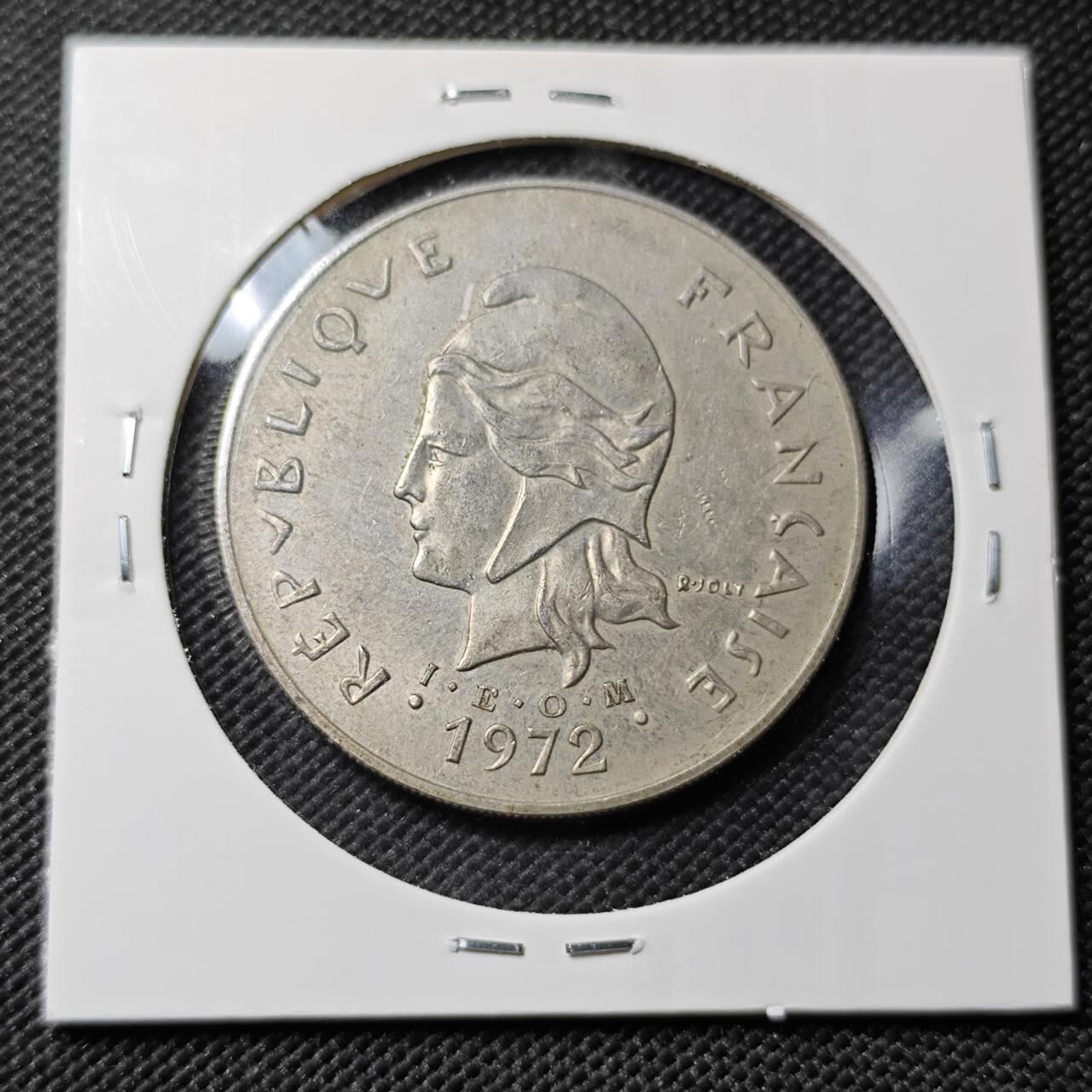 KK钱币收藏小铺  第393期  2月预留时间 周末发货  1972法属新喀里多尼亚50法郎