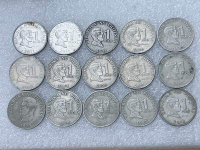 第一海外回流一元起拍收藏 散集专场  第300期 - 菲律宾1比索硬币 15枚