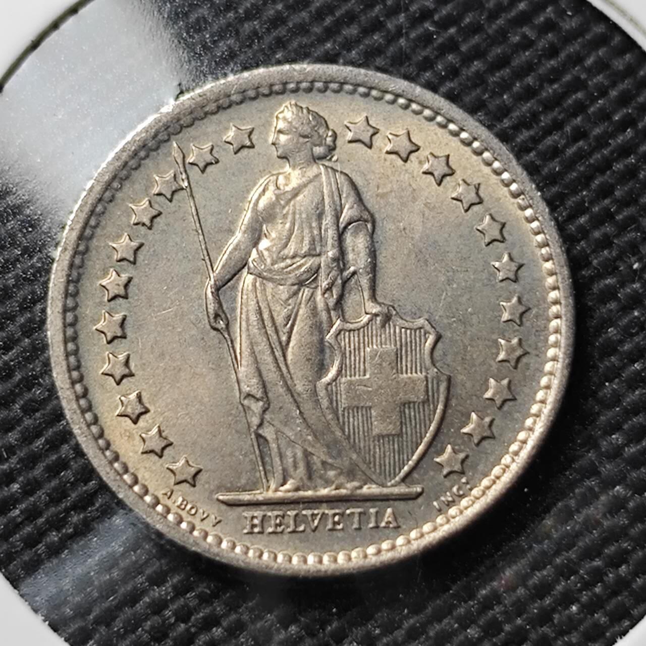 KK钱币收藏小铺  第393期  2月预留时间 周末发货  1970瑞士1/2法郎 好品