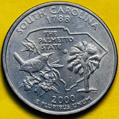文馨钱币收藏第 293 场，春节前最后一期全部发出，将不予寄存，请悉知 - 美国“50州25美分纪念币”南卡罗来纳州纪念币
