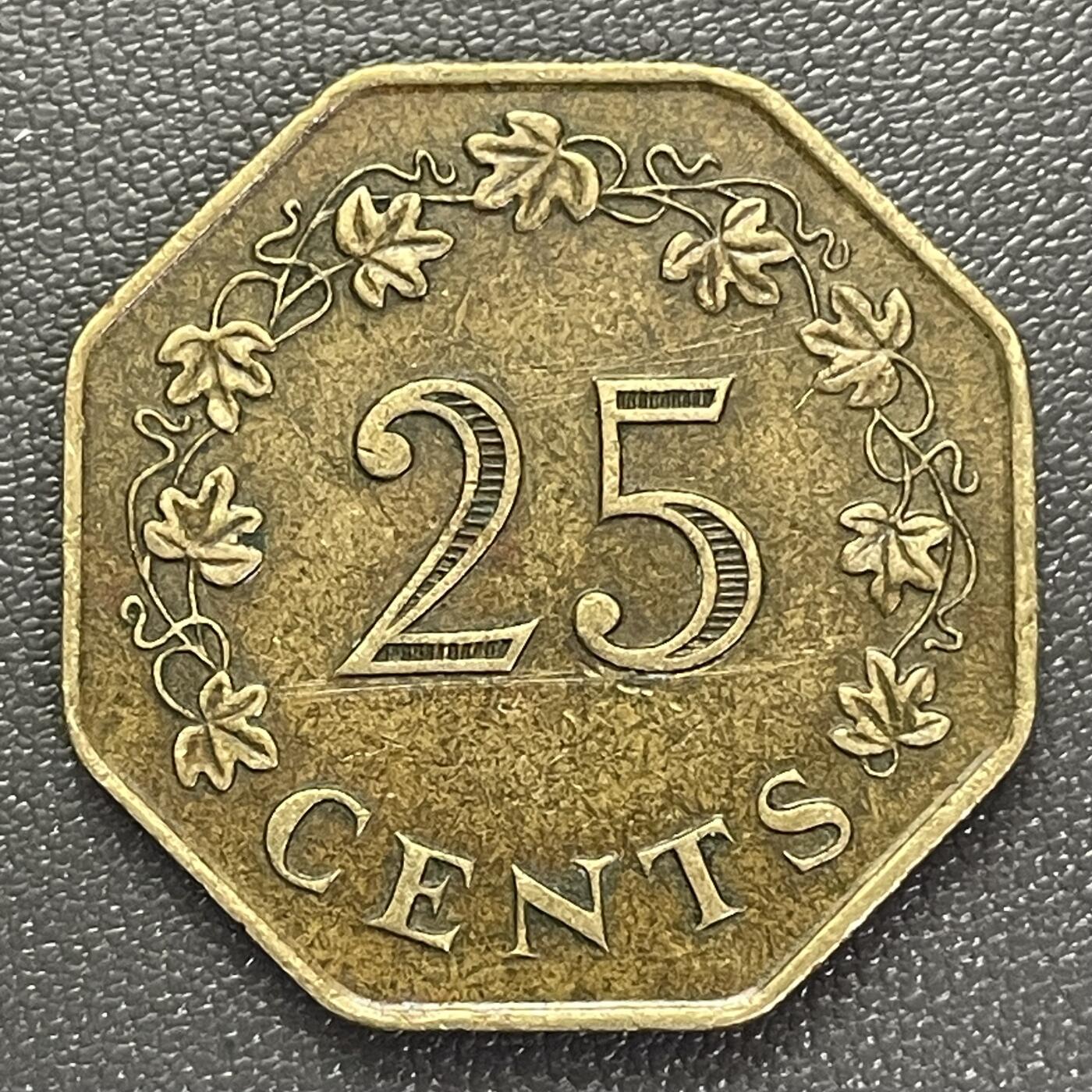 回流0207 马耳他1975年25分八边形铜币