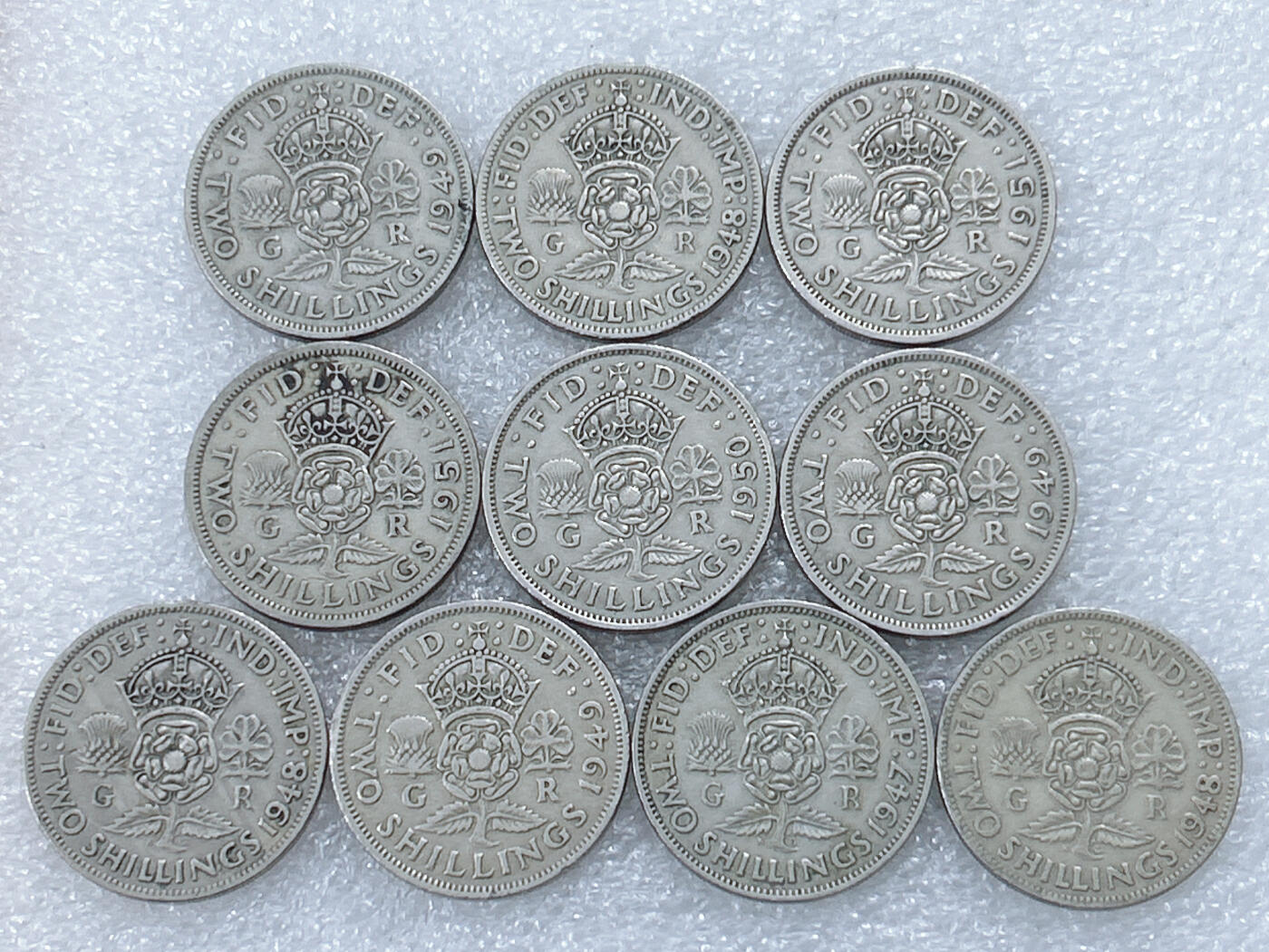 第一海外回流一元起拍收藏 散集专场  第299期 英国乔六2先令硬币 10枚