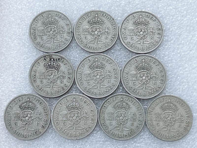 第一海外回流一元起拍收藏 散集专场  第299期 - 英国乔六2先令硬币 10枚