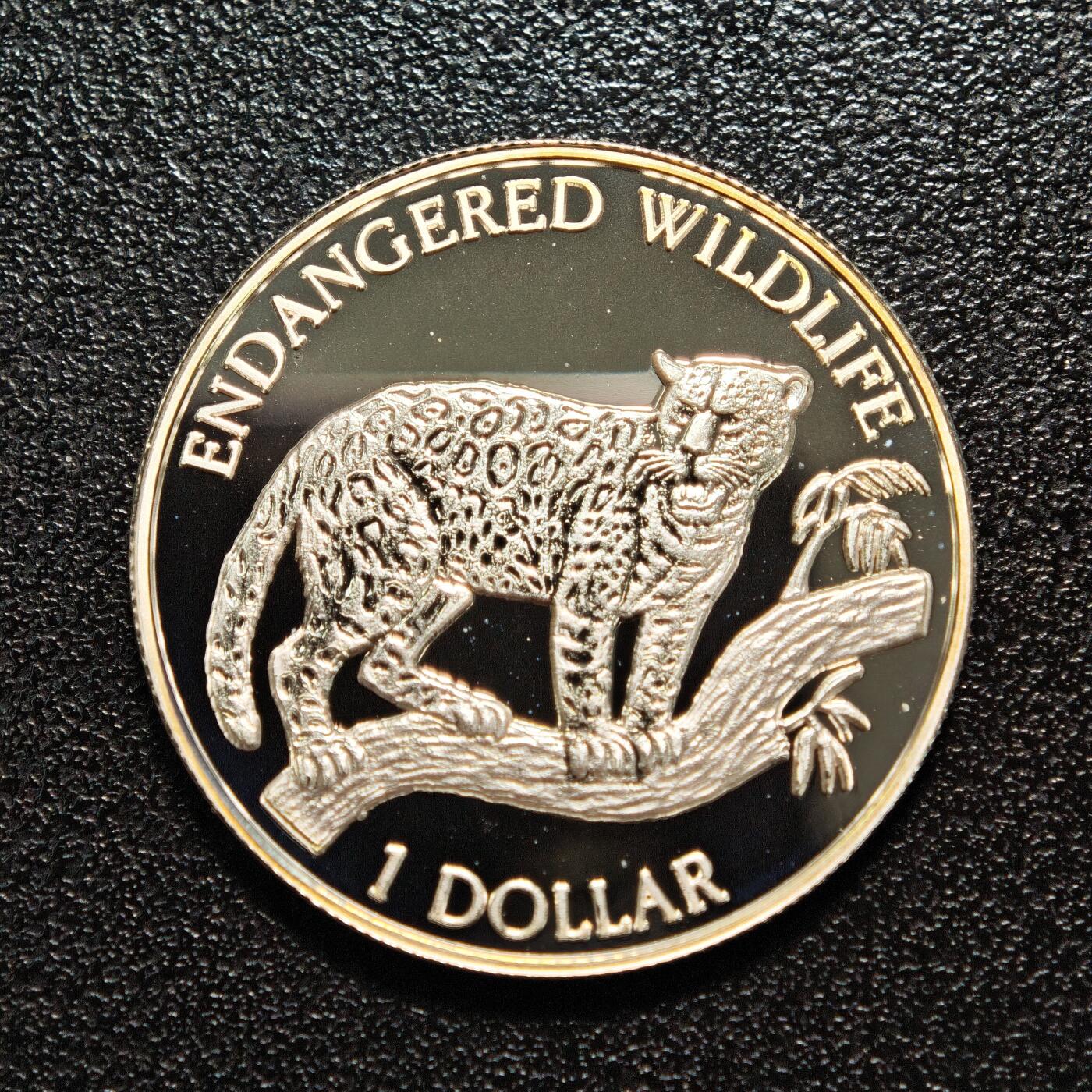 【德藏】世界币章拍卖第164期（拍品征集中~欢迎藏友联系） 1996年 纽埃濒危野生动物捷豹1元纪念银币 直径约：30mm；重约：10g
