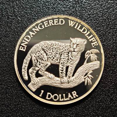 【德藏】世界币章拍卖第164期（拍品征集中~欢迎藏友联系） - 1996年 纽埃濒危野生动物捷豹1元纪念银币 直径约：30mm；重约：10g