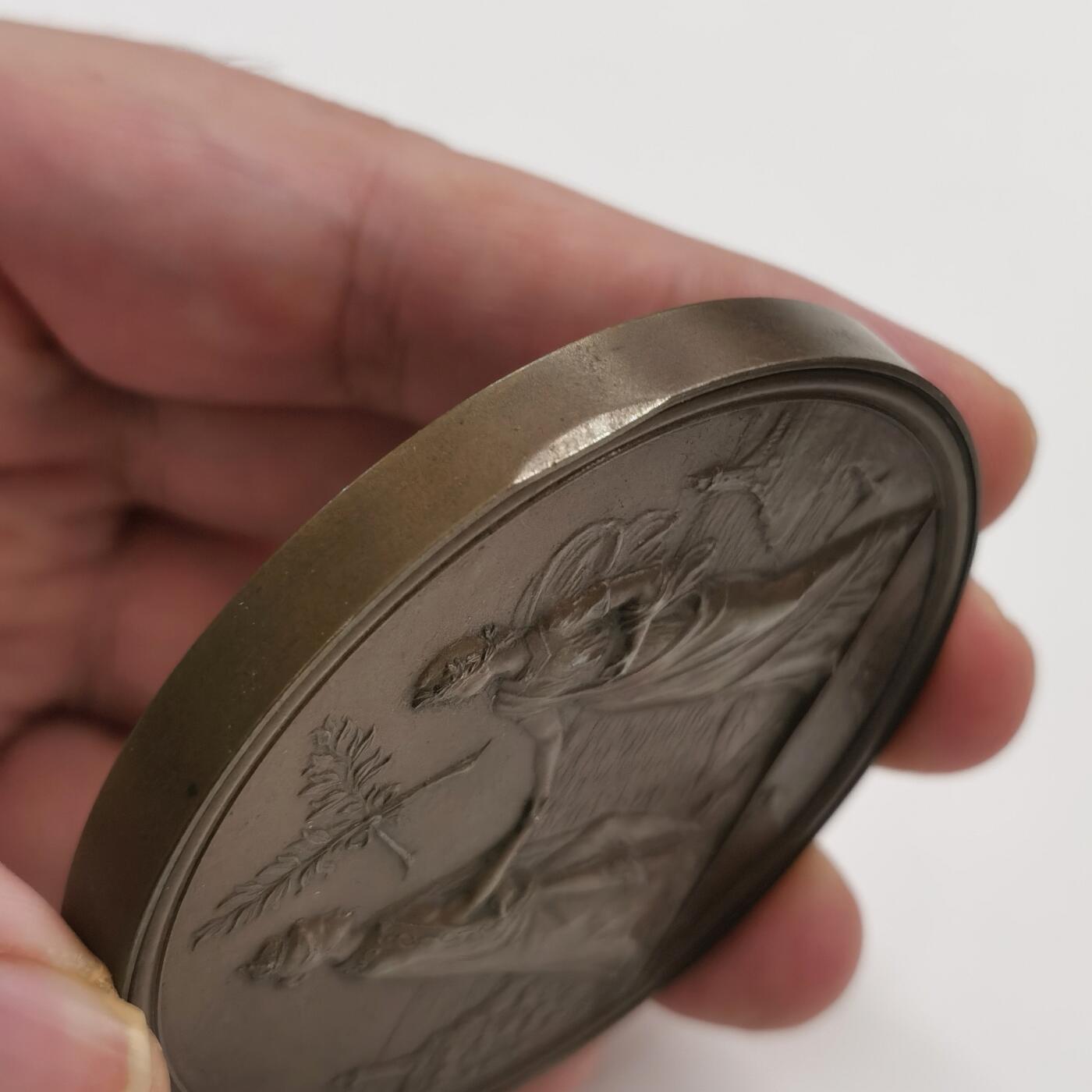 博洋堂“心向春光”2月精品大拍专场暨第160期（全场包邮） 1903年法国总统埃米尔·卢贝访问英国纪念铜章，64mm（原盒有破损）