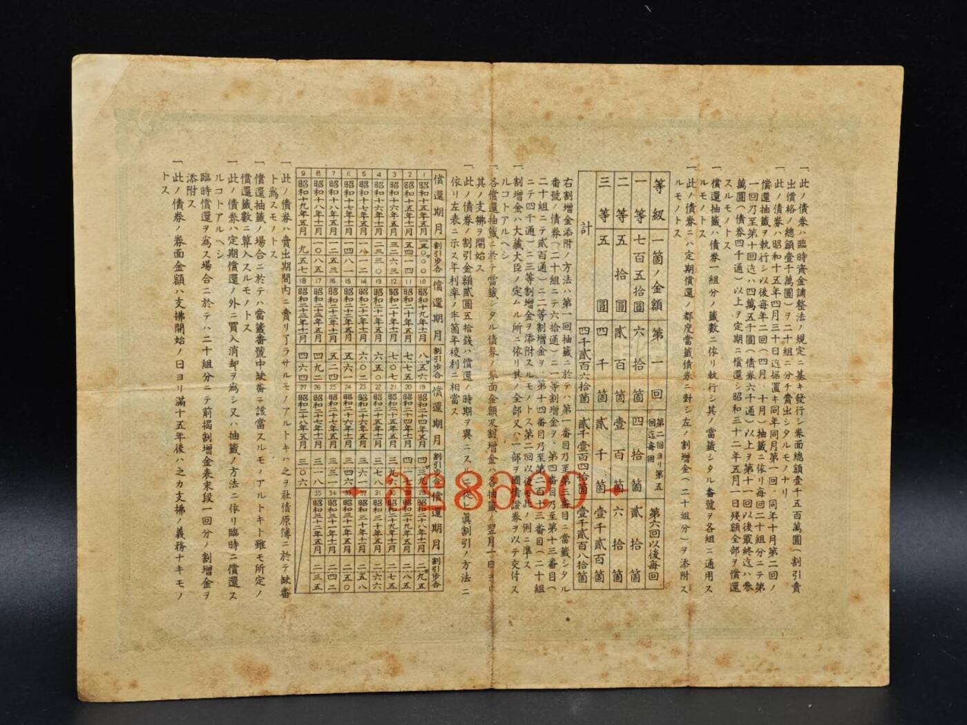 【淘币小摊】实时拍第八百六十四拍   无佣金纸币福利场   年前最后一周 之前的预留小年前全部发出 请更换最新收货地址  日本金七圆五拾钱债券【有折】