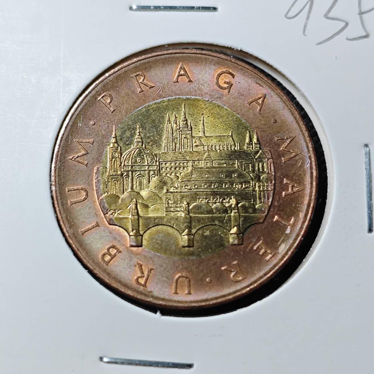 KK钱币收藏小铺  第393期  2月预留时间 周末发货  捷克50克朗双色币 好品