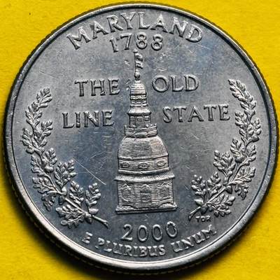 文馨钱币收藏第 293 场，春节前最后一期全部发出，将不予寄存，请悉知 - 美国25美分50州纪念币—马里兰州