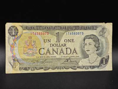 【淘币小摊】实时拍第八百六十四拍   无佣金纸币福利场   年前最后一周 之前的预留小年前全部发出 请更换最新收货地址  - 加拿大1元纸币【有折】