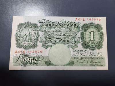 2月5号晚上8点 外国纸币自动截拍第18场 - 英国1镑极美品