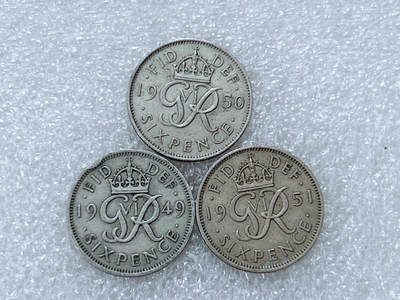 第一海外回流一元起拍收藏 散集专场  第299期 - 英国乔六6便士硬币 3枚