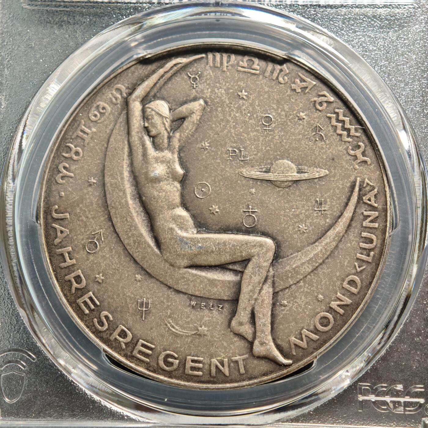 【德藏】世界币章拍卖第164期（拍品征集中~欢迎藏友联系） 1943年 德国民族社会主义工人党占领奥地利时期月亮女神日历银章 PCGS MS63