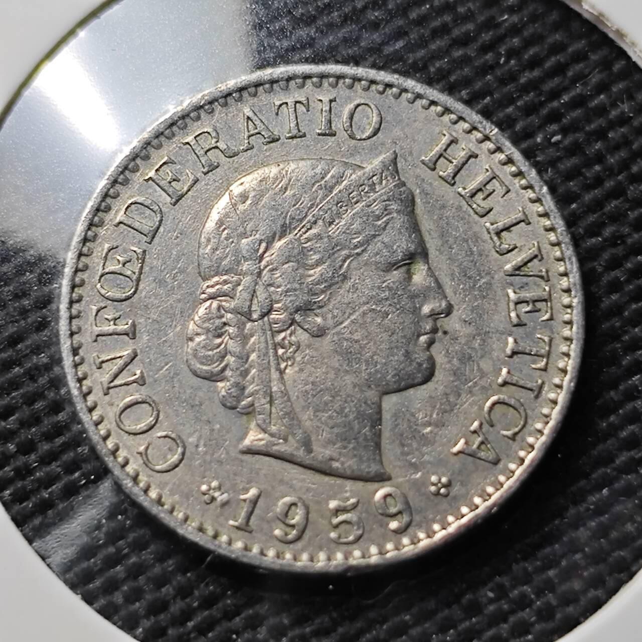 KK钱币收藏小铺  第393期  2月预留时间 周末发货  1959瑞士10分