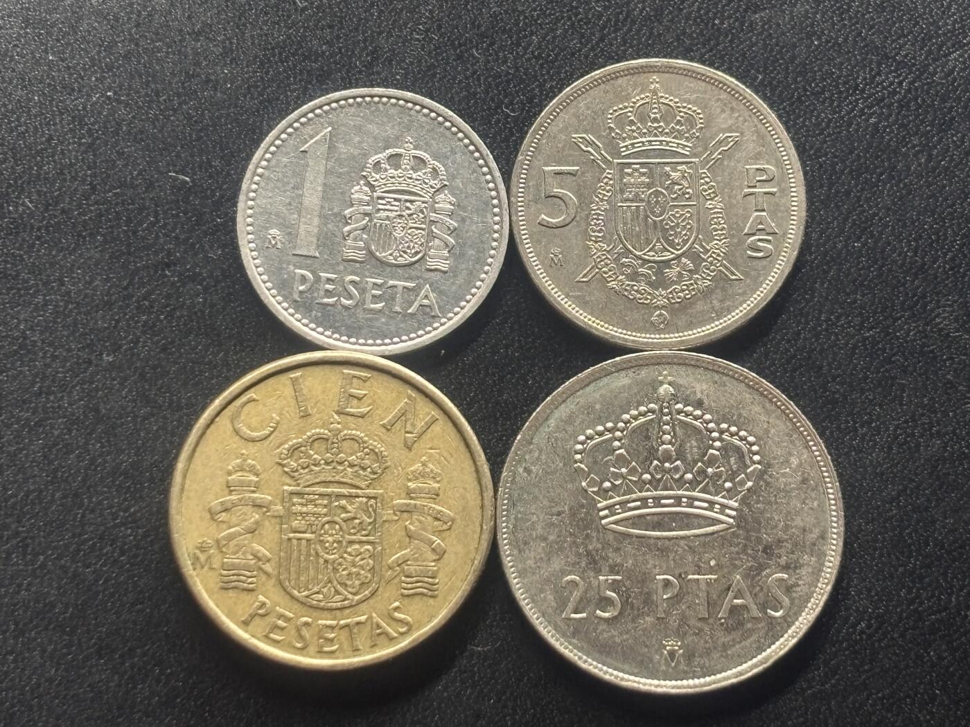 邮泉阁限时拍卖第四十一场（硬币在国外。请付邮费6元。） 西班牙胡安·卡洛斯国王4枚