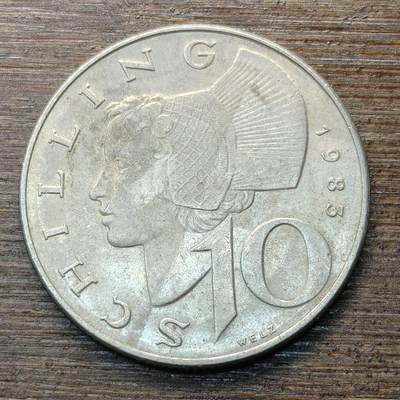 【铜匠收藏】★第146★散币专场 不寄存，30包邮。不满30元，支付5元运费。《接受代拍 代送NGC评级》 - 36【无寄存】奥地利 1987年 10先令 传统头饰的女人 铜镍币