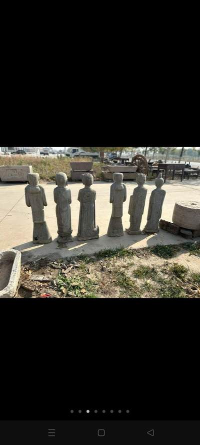 青石石人物六尊，高100厘米.全品保老，等结缘 - 青石石人物六尊，高100厘米.全品保老，等结缘