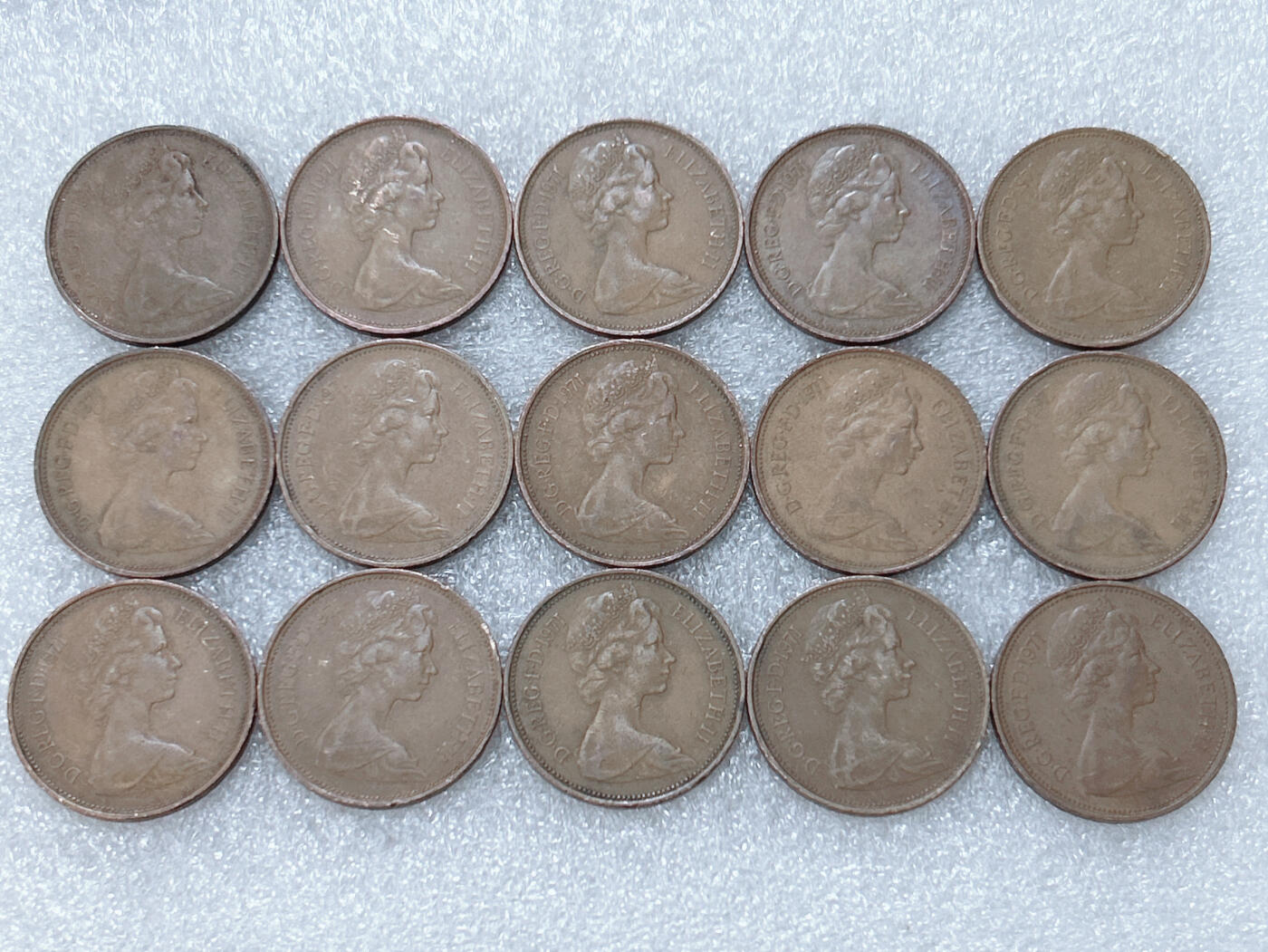 第一海外回流一元起拍收藏 散集专场  第299期 英国1971年2便士硬币 15枚