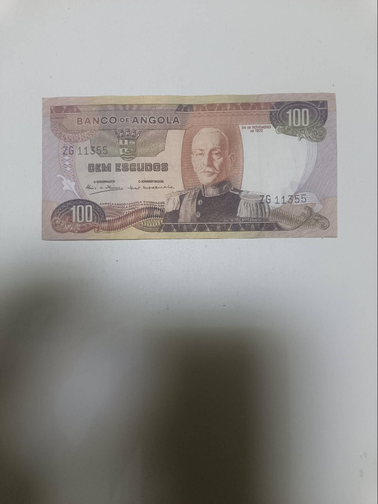 【20260206】非全新纸币和硬币第332场 安哥拉1972年100埃斯库多