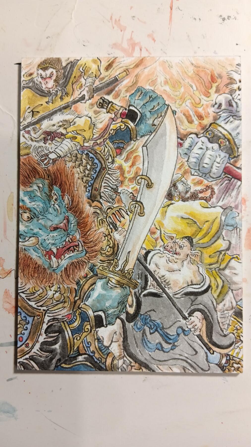 天玑星卡拍第169期《2.5周四截拍》持续收拍收评中 满赠卡需备注 【手绘卡】张先军 狮驼岭三妖 手绘卡