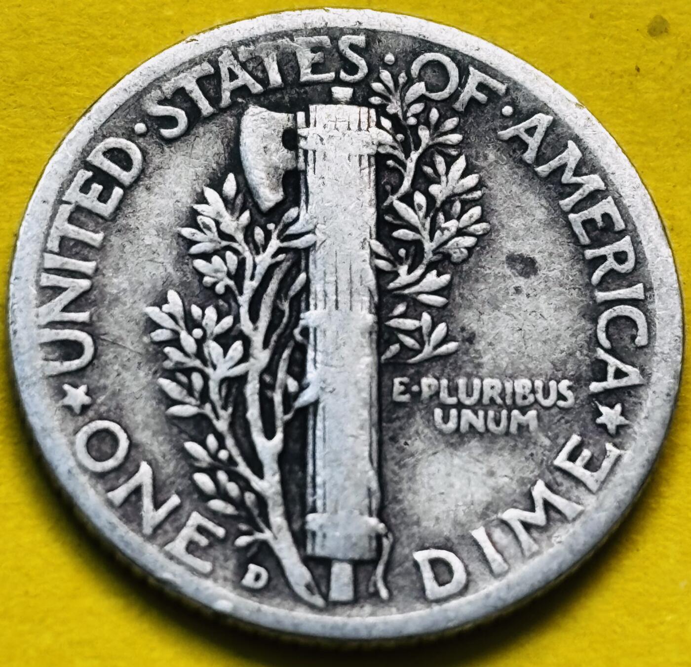 文馨钱币收藏第 293 场，春节前最后一期全部发出，将不予寄存，请悉知 1943 年美国墨丘利小飞人 10 美分银币 2.5 克 900 银 D 版