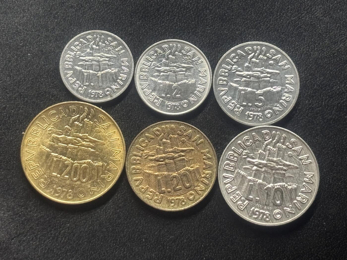 邮泉阁限时拍卖第四十一场（硬币在国外。请付邮费6元。） 圣马力诺1978年6枚