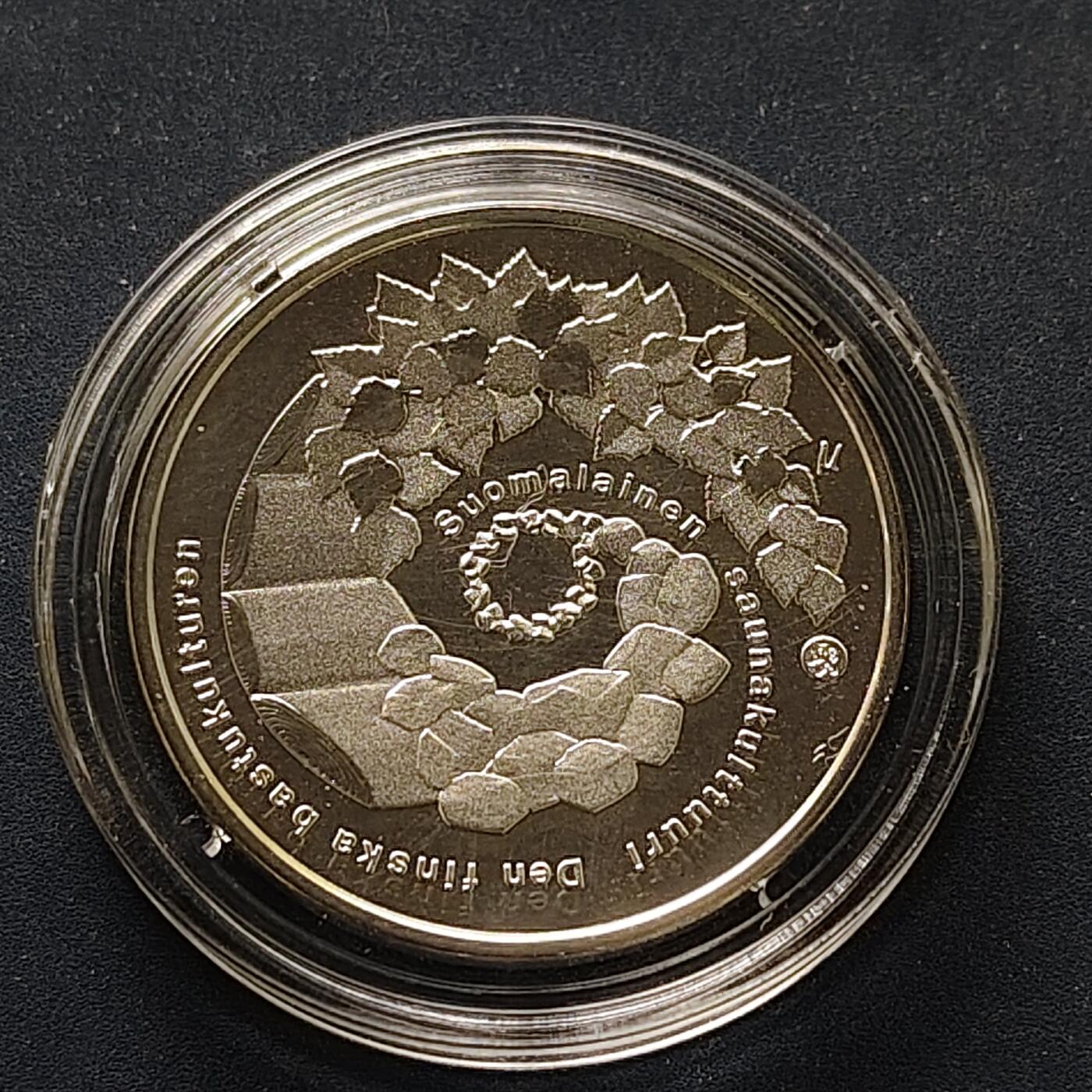 【全场包邮】纯粹捡漏拍501场-持续更新中 【少见】芬兰2018年10欧元元桑拿文化精制纪念银币【28.5毫米10克50%】-盒证全-量8000