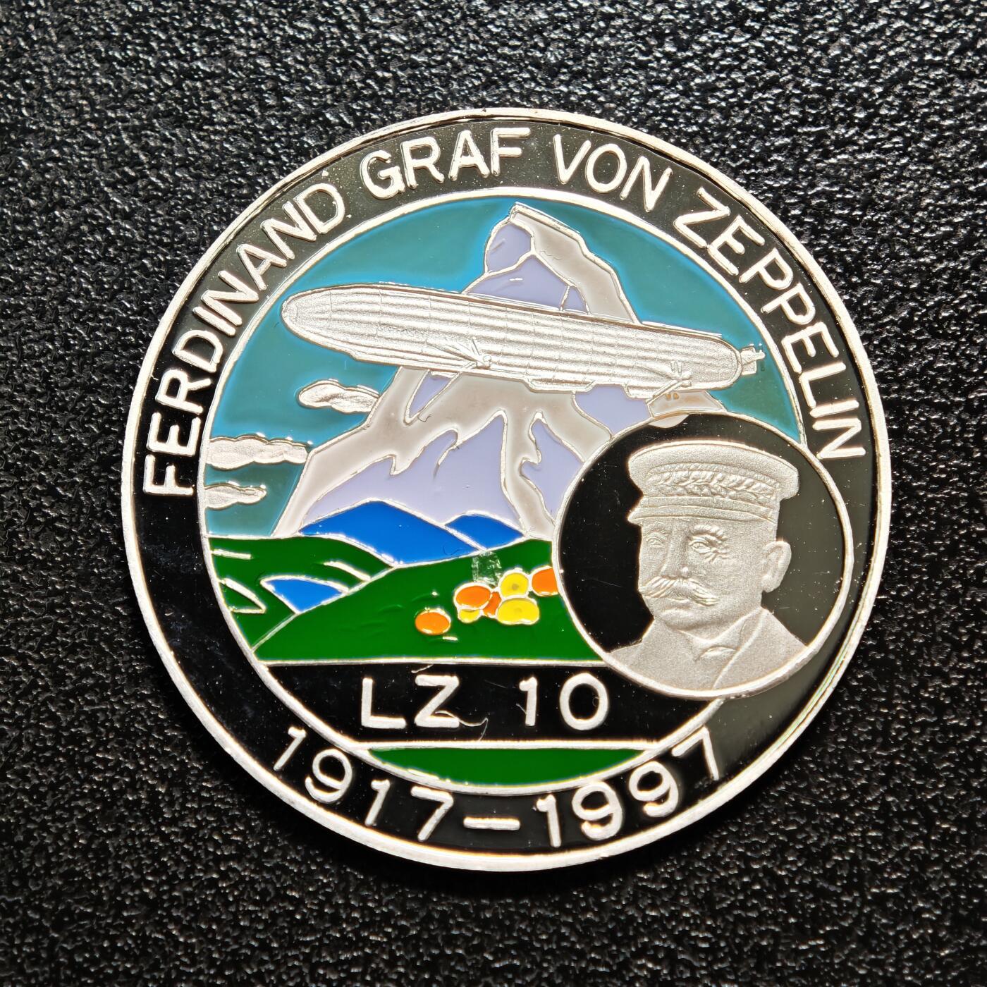 【德藏】世界币章拍卖第164期（拍品征集中~欢迎藏友联系） 1997年 贝宁达荷美齐柏林500法郎彩色纪念银币 925银 直径约：30mm；重约：7g