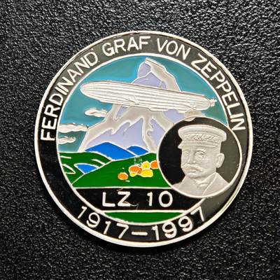 【德藏】世界币章拍卖第164期（拍品征集中~欢迎藏友联系） - 1997年 贝宁达荷美齐柏林500法郎彩色纪念银币 925银 直径约：30mm；重约：7g