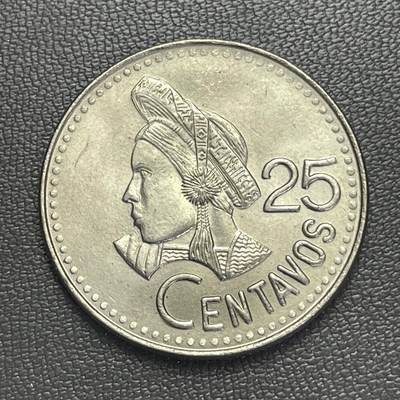 回流0207 - 全新美品 危地马拉1990年25分 玛雅人末代领袖特库姆·乌曼