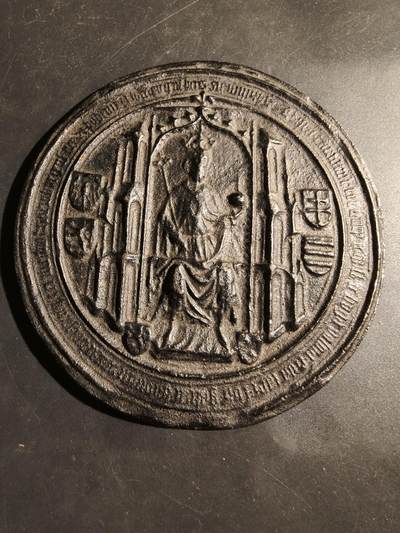 老王徽章第180期 - 神圣罗马帝国皇帝西吉斯蒙德印章铁章     直径113mm     重量494.4g