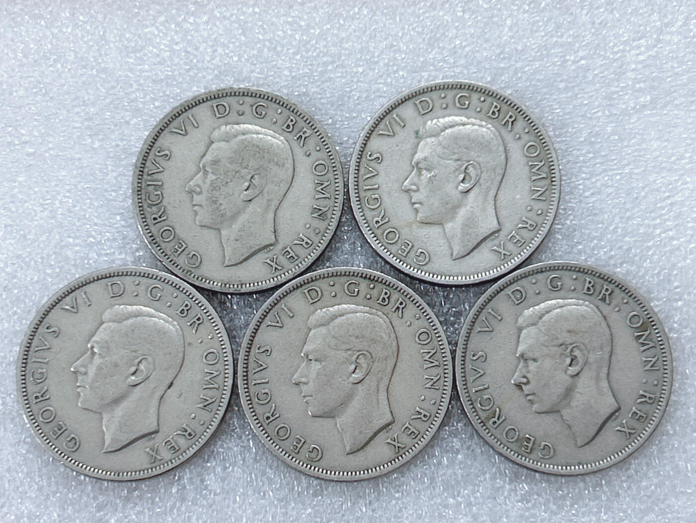 第一海外回流一元起拍收藏 散集专场  第299期 英国乔六半克朗硬币 5枚