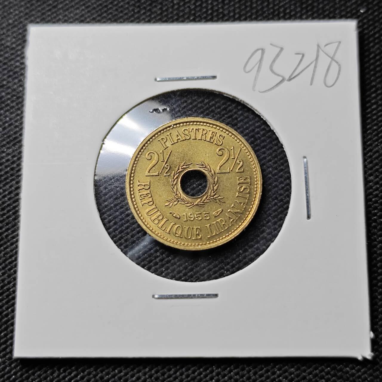 KK钱币收藏小铺  第393期  2月预留时间 周末发货  黎巴嫩2.5皮铜币