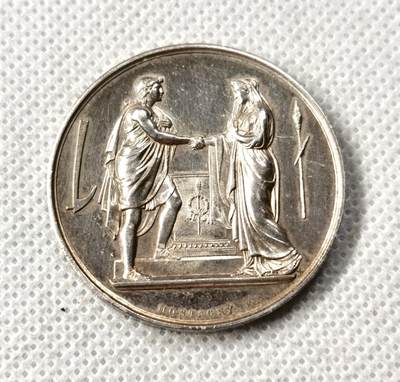 甄臻铺-世界币章拍卖（第49期）精品场拍品征集中，送拍享返佣金等优惠多多 - 法国19世纪爱情银章17.87克34.6mm