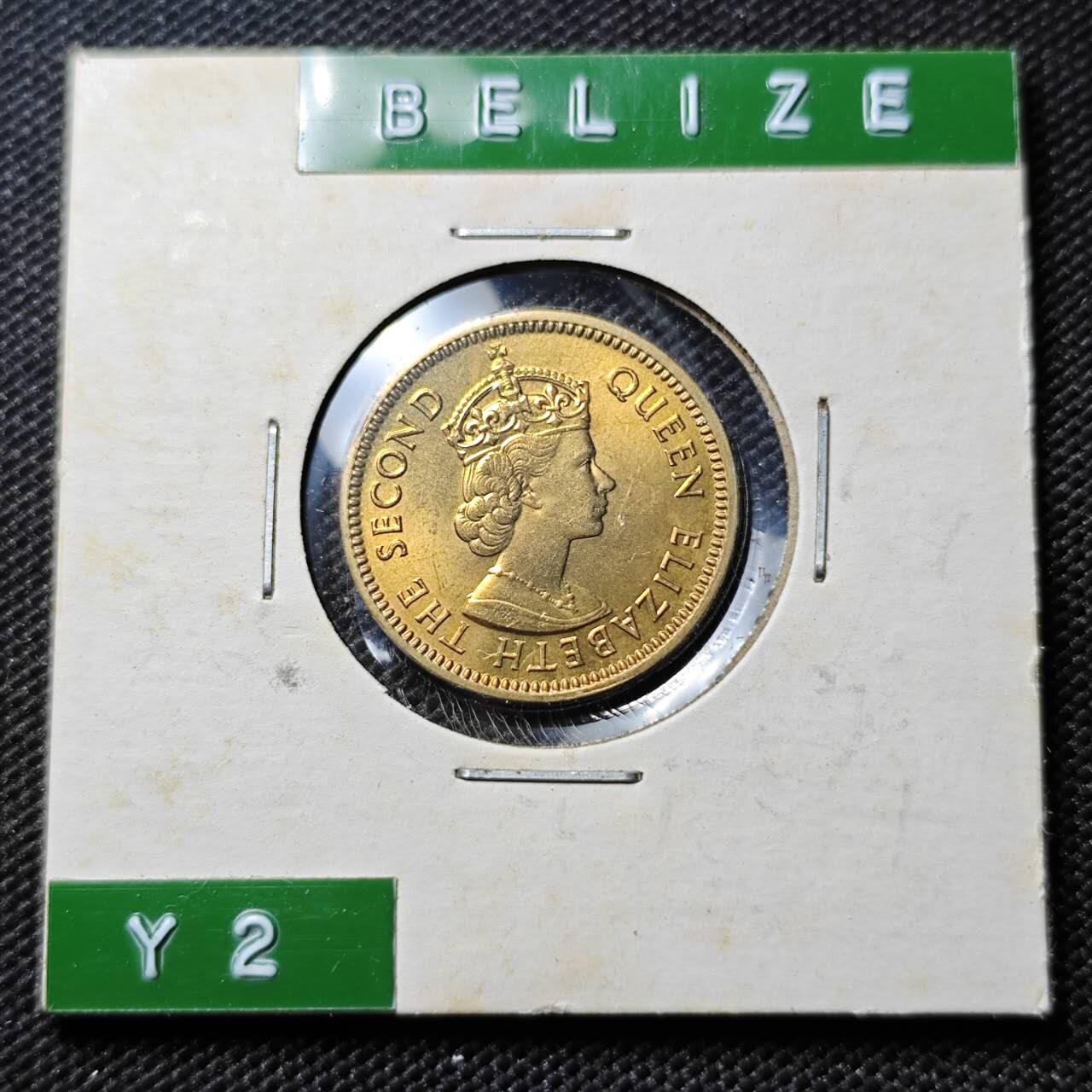 KK钱币收藏小铺  第394期  2月预留时间 周末发货 1974伯利兹5分 好品