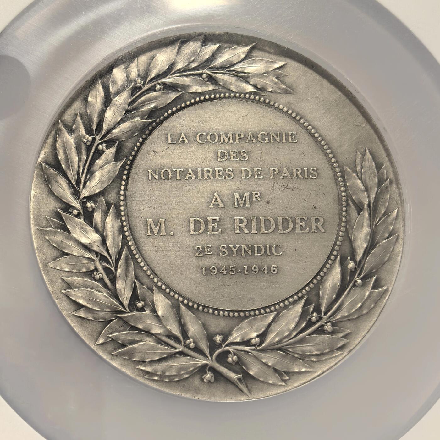 博洋堂“心向春光”2月精品大拍专场暨第160期（全场包邮） NGC MS63 法国1946年巴黎票据公司银章，68mm（大师沙普兰作品），纯银