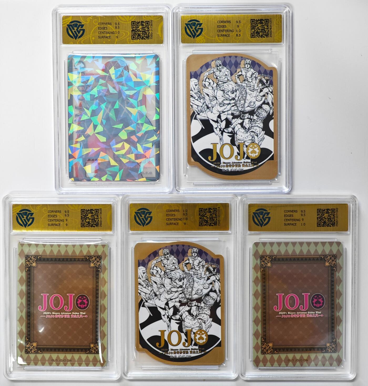 白泽拍卖卡牌手绘专场第32期（愿得长如此 年年物侯新） 2025 卡宝文创 JOJO的奇妙冒险：黄金之风 5张   CCG评级 3张9.5分 2张9分