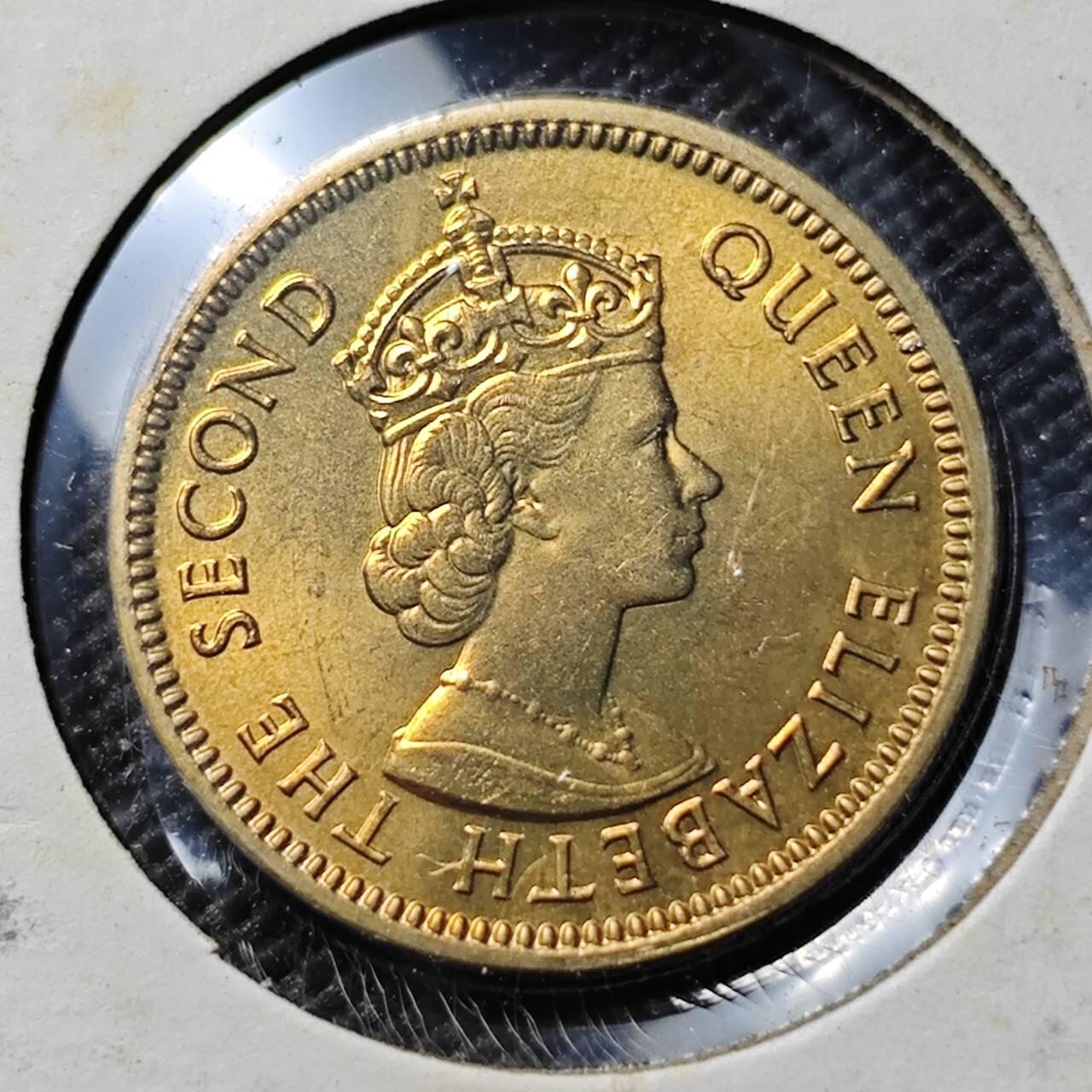 KK钱币收藏小铺  第394期  2月预留时间 周末发货 1974伯利兹5分 好品