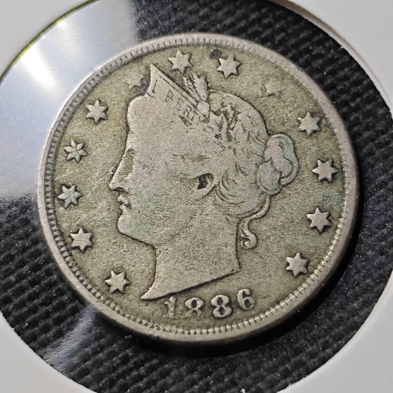 KK钱币收藏小铺  第393期  2月预留时间 周末发货  1886美国5分镍币