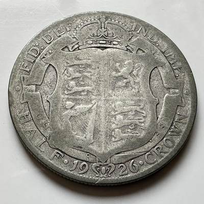 🌹外币初藏🌹🐯2026年第17场 快递将在12号停运 年前需发货的抓紧 ，年后正月十五恢复发货 - 英国1926年1/2克朗银币 14.1克50%银