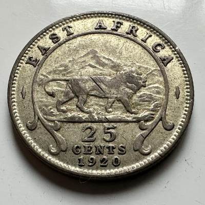 🌹外币初藏🌹🐯2026年第17场 快递将在12号停运 年前需发货的抓紧 ，年后正月十五恢复发货 - 英属东非1920年25分银币