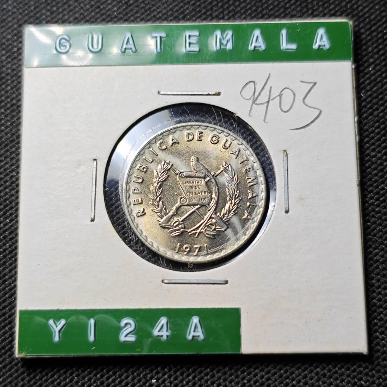 KK钱币收藏小铺  第394期  2月预留时间 周末发货 1971危地马拉10分 好品